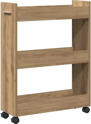 Produktbild von vidaXL Schrank Mit Rad Artisan-Eiche 60 x 22 x 79 cm