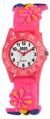 Produktbild von QBOS Kinder Armbanduhr aus Silikon mit Motiv Biene, gut leserlich
