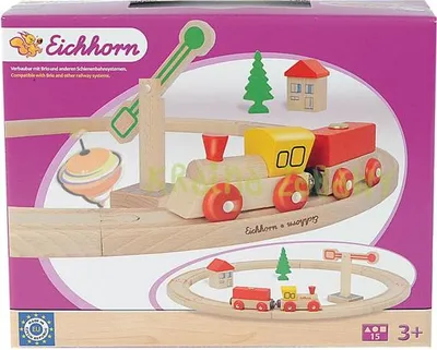 Zdjęcie produktu dla Eichhorn 2109 Kolejka Drewniana 22 Elementy