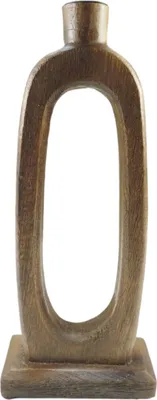 Produktbild von Kerzenhalter Stabkerze oval aus Mango in Braun-Antik