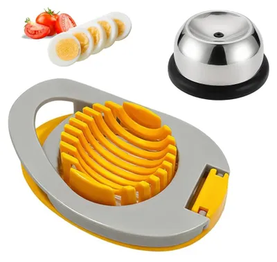 Produktbild von Eierpiekser und Eierschneider - 2er Set aus Edelstahl - Küchenzubehör zum Eierlochen und Schneiden