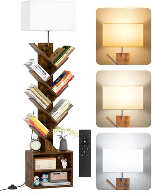Productafbeelding van Boekenrek Boomvorm met Licht, 9 Niveaus Hoekrek met Afstandsbediening