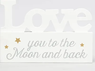 Produktbild von Aufsteller Dekoration Spruch "Love you to the Moon and back"