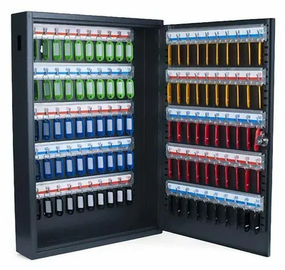 Produktbild von 1x Schlüsselkasten Deluxe für 100 Schlüssel inkl Anhänger und Einwurfschlitz
