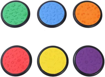 Imagen del producto de Juego de 6 discos táctiles flexibles, juego de discos táctiles de colores clásicos, juego de 6 piezas