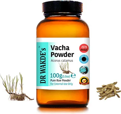 Produktbild von DR WAKDE'S Vacha Pulver (Kalmus | Acorus calamus) - 100 g (3,5 Unzen) | Rein, Raw & Getrocknetes Pulver | Ayurveda-Kräuter | Vegan | Nichts hinzugefüg