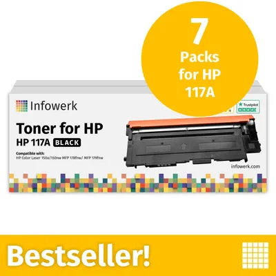 Productafbeelding van NIEUW: Infowerk Toner voor HP 117A Black, compatibel met HP ColorLaser 150, MFP-178, e.d., 7 stuks
