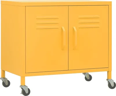 Image de vidaXL Armoire de stockage jaune moutarde 60x35x56 cm Acier