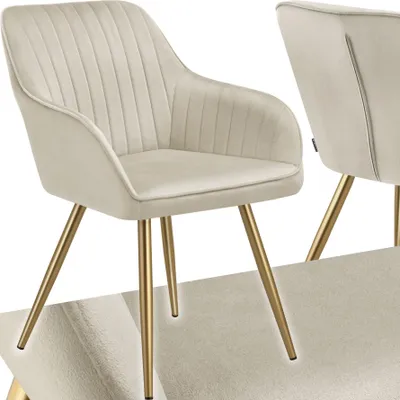 Produktbild von tectake® Esszimmerstuhl Marilyn gepolstert, in Samtoptik, gesteppt 58 x 62 x 82 cm