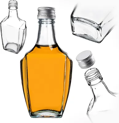 Immagine prodotto di Bottiglie in vetro KADAX 250ml con tappo a vite, 10 pezzi, bottiglie vuote da riempire, bottiglie per liquori, bottiglie per succhi, argento