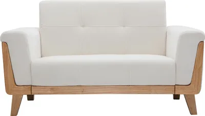 Produktbild von Miliboo - Sofa skandinavisch 2 Plätze Altweiß Holzbeine FJORD