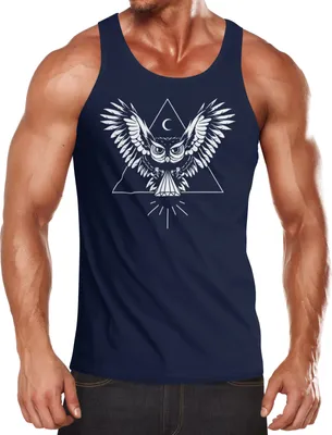 Produktbild von Herren Tanktop Eule Muskelshirt Tank Top Muscle Shirt Neverless®  XL