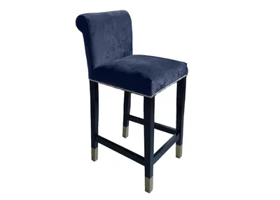 Produktbild von Ares Meble Gepolsterte Hocker Zum Esszimmer H11 41 x 93 x 49 cm - Barhocker mit Armlehne,  Schwarze Beine, Velour (Schwarz)
