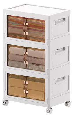 Aufbewahrungsboxen mit Deckeln, 3x33,7 L, faltbar, stapelbar, Kunststoff