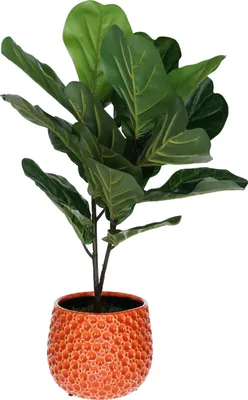Produktbild von Pflanzentopf/Blumentopf Pebblo - Keramik/glasiert - orange - Tropfen - 17 x 15 cm