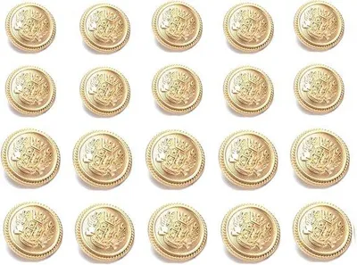 Zdjęcie produktu dla Metalowe guziki do marynarek – 20 sztuk – 18 mm/23 mm – modne guziki w kształcie korony – złote