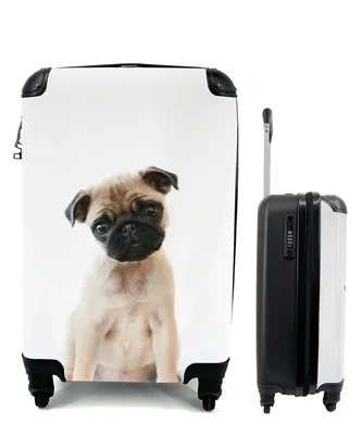 Produktbild von MuchoWow® Koffer Handgepäck Trolley Rollkoffer Kleine Reisekoffer mit 4 Rollen - Hund - Haustiere - Porträt - Cabin Size < 55x40x23 cm & 55x40x20 cm - Fotokoffer - Kabinenkoffer - Boardgepäck - Reise-Box - Reisekoffer - Reisegepäck - Koffer mit Bild - Trolley für Kinder