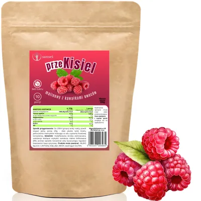 Zdjęcie produktu dla Kisiel Bez Cukru malinowy z owocami 200g - aż 10 porcji! FIT KETO tylko 48kcal