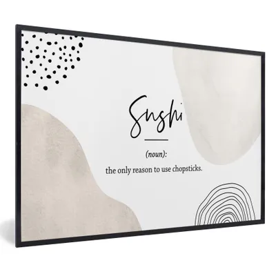 Produktbild von MuchoWow® Gerahmtes Poster Sprichwörter - Sushi - Wörterbuch - Zitate - Sushi-Definition 30x20 cm - Poster mit Schwarzem Bilderrahmen Wandposter Rahmen Foto Bilder - Kunstdruck - Bild-Poster