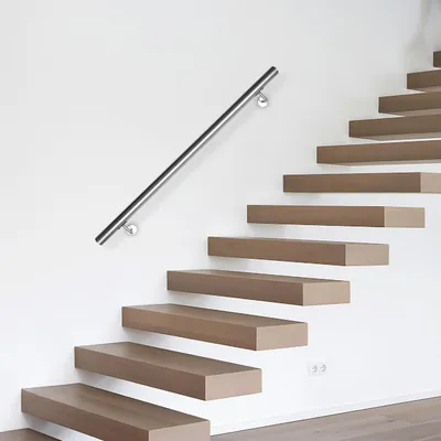 Obrázek produktu pro Madlo pro zábradlí, průměr 80 cm, Ø42 mm, vyrobené z nerezové oceli 304, nerezové zábradlí s kartáčovaným povrchem, robustní madlo pro vnitřní i venkovní schodiště, balkony