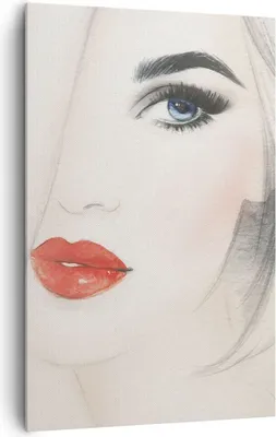 Produktbild von Bild auf Leinwand - Leinwandbild - Einteilig - Frau Gesicht Lippen - 80x120cm - Wand Bild - Wanddeko - Wandbilder - Leinwanddruck - Wanddekoration - Leinwand bilder - Wandbild - PA80x120-3860