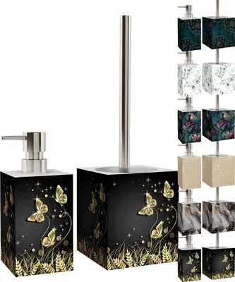 Produktbild von 2-teiliges Badezimmer Set Seifenspender und WC-Bürste - Silhouette