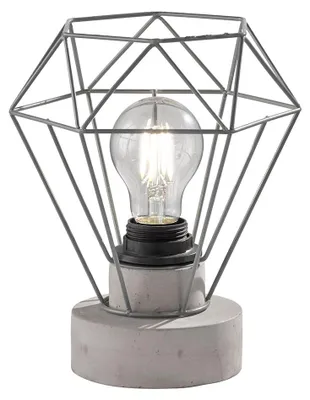 Produktbild von Tischleuchte, Käfig-Schirm, Keramik, grau, H 23 cm