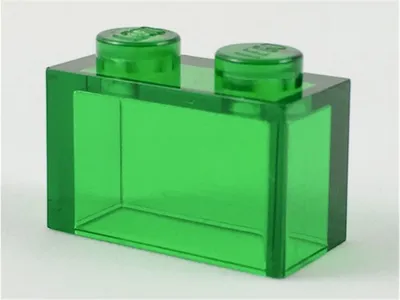 Produktbild von Lego® 1x2 Stein 3065 - 10 Stück Transparent Grün