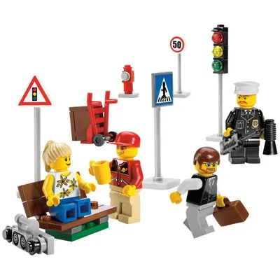 Produktbild von LEGO City 8401 Minifiguren und Straßenschilder