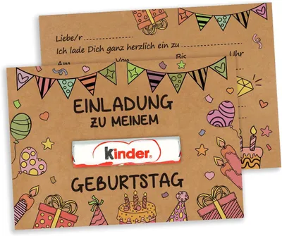 Produktbild von Einladungskarten 15 Stück, Kraftpapier, für Kindergeburtstag