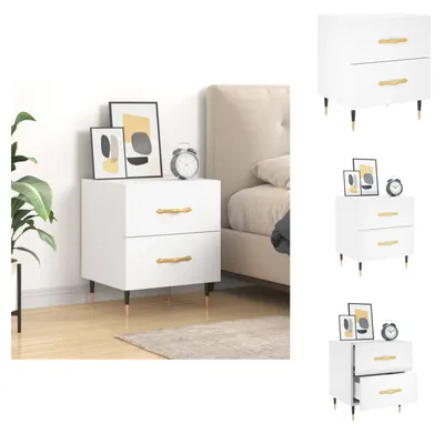 Zdjęcie produktu dla vidaXL Stolik nocny biały 40x35x47,5 cm materiał drewnopochodny - Stoliki nocne