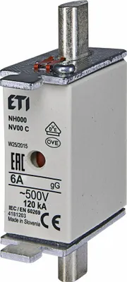 Produktbild von Sicherungseinsatz NH00C 6A gG ETI 004181203