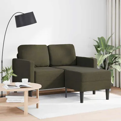 Produktbild von vidaXL 2er-Sofa mit Chaiselongue L-Form Armeegrün 125 cm Kunstleder