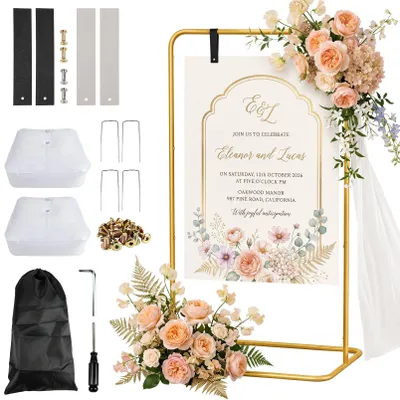 Willkommensschild Hochzeit 171x80x40 cm Gold