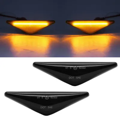 Für Ford Focus 1 MK1 Mondeo 3 III MK3 2x LED Seitenblinker Blinker Schwarz Smoke in der Farbe Schwarz von Goingfast