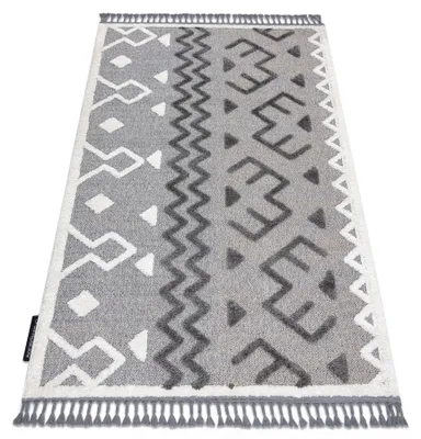 Imagen del producto de Alfombra MAROC P659 azteca Étnico Franjas Bereber Marroquí Shaggy gris 180x270 cm