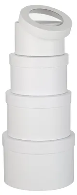 Image de Lot de 4 boîtes de rangement rondes avec couvercle, boîtes-cadeaux, boîtes en carton, boîtes de rangement, coffrets à bijoux, boîtes-cadeaux d'anniversaire
