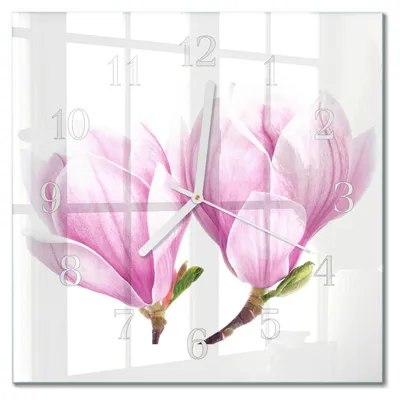 Produktbild von Tulup Glasuhr Wanduhr Küchenuhr Echt-Glas 30x30 cm Modern Dekorativ Geräuschlos Weiße Zeiger - Magnolie
