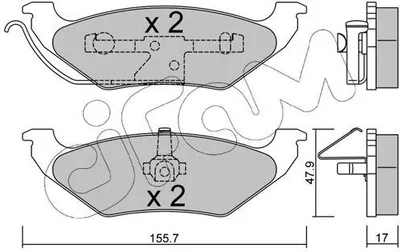 Produktbild von CIFAM 822-624-0 Bremsbeläge Satz Hinten Bremsklötze für CHRYSLER Voyager / Grand Voyager III (GS)