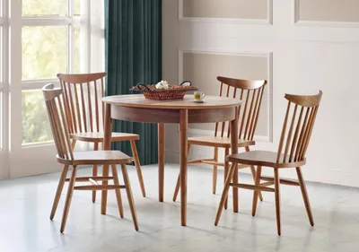 Immagine prodotto di Set sala da pranzo Set di alta qualità Tavolo rotondo 4x Sedie Design Mobili moderni Marrone