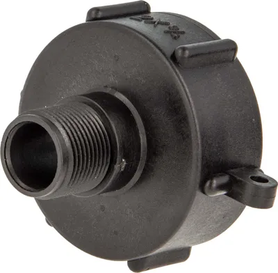 Produktbild von tecuro IBC Adapter Anschlusskappe mit Grobgewinde S60 x 6 und Außengewinde 3/4 Zoll (DN20), HDPE