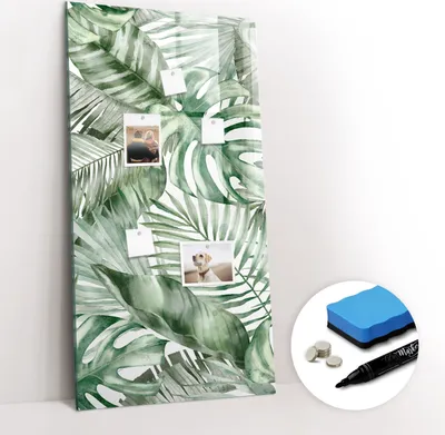 Produktbild von Magnetpinnwand Memoboard - Zubehörsatz - Schwarzer Marker + Schwamm + Magnete - 60 x 120 cm - Aquarellblätter