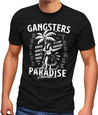 Produktbild von Herren T-Shirt Gangsters Paradise Printshirt T-Shirt Rapper Rap Fashion Streetstyle Neverless®  schwarz 3XL
