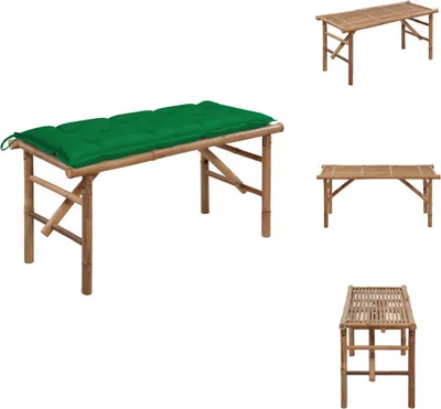 Image de vidaXL Banc de jardin pliable avec support 118 cm Bambou - Bancs de jardin