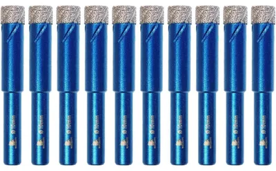 Obrázok produktu pre Diamantové vrtáky na suché vŕtanie, 10 mm, 10 kusov, vhodné na dlaždice, keramiku, granit, porcelán, murivo