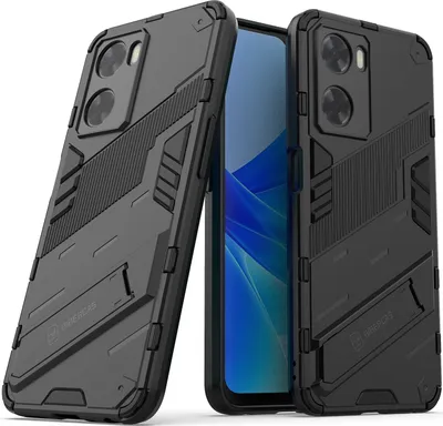 Produktbild von Armor Hülle für Oppo A57 4G, Hybrid PC TPU Bumper Stoßfestes Schutzhülle mit Standfunktion Schwarz