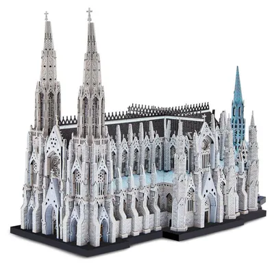 Produktbild von 3D Puzzle Metall St. Patrick's Cathedral 340 Teile Edelstahl Modellbausatz Erwachsene