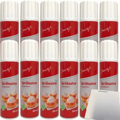 Produktbild von Jeden Tag Sprühsahne 30% 12er Pack (12x250 ml Dose) + usy Block