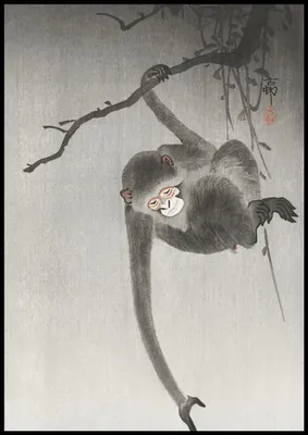 Image de Affiche 70 x 100 cm Singe 2, Koson japonais vintage pour le salon