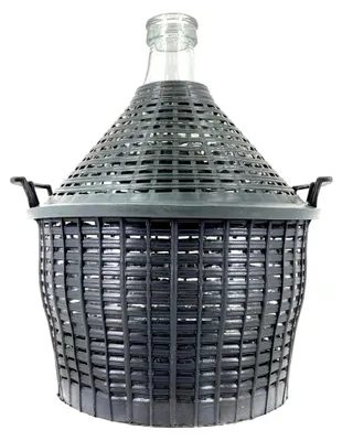 Produktbild von Glasballon mit Kunststoffkorb (15 Liter)